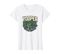 Yooper Born Upper Peninsula Michigan Great Lakes Pride Value Graphic T-Shirt, Women, White, S