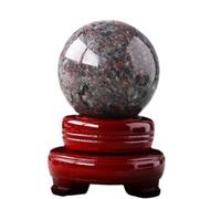 Yooperlite Stone Crystal Ball,Magic Flame Stones Crystals Sphere with Stand,Photography Home Decor,40mm