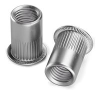 YOOPIN M8 Rivet Nuts, 60PCS Threaded Insert Nutserts, Stainless Steel Rivnut, Sliver Rivet Nut, Flat Head Threaded Rivet Nuts for Metal Sheets, Electrical Appliances and Industrial Products