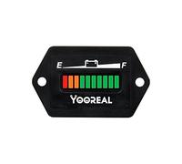 Yooreal Digital 12/24V Battery Level Meter for Lead Acid Battery Powered Club Car Travel Trailer Forklift Scrubber Machine Ebike RV Electric Car (12/24V)