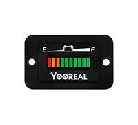 Yooreal Digital 12/24V LED Battery Capacity Meter,Battery Acid Tester,Suitable for Golf Cart Travel Trailer Forklift Scrubber Machine Ebike