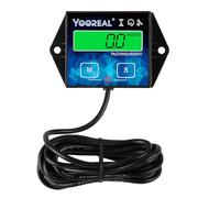 Yooreal Digital Backlight Tachometer Hour Meter,Resettable Hours,Replaceable Battery Engine for Lawn Mower Generator Chainsaw Outboard Motor Snowblower Gas Powered Equipment (YR-HM011G)
