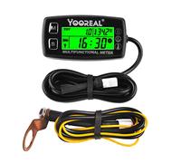 Yooreal Digital Hour Meter and Tachometer Engine Temperature Display Backlit Display Waterproof for Scooter Mini Bike Motorcycle Lawn Tractor (HM035A TS002-1)