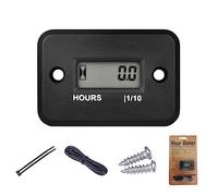 Yooreal Digital Inductive Hour Meter, IP68 Waterproof Works on 2/4 Stroke Various of ZTR/Riding Lawn Mower Land Trimmer UTV Brushcutter Tractor ATV(HM006A Black)