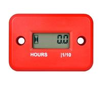 YOOREAL Digital Inductive Hour Meter Waterproof IP68,Works on Various of ZTR/Riding Lawn Mower Land Trimmer UTV Brush Cutter Tractor ATV Boat Outboard Motor Dirt Bike Motorcycle. (HM006A Red)