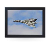 yoosh Portable Lap Desk Tray (Avro Vulcan) Handmade Wooden Frame, Beanbag Cushioned Bottom | Computers, Laptops, Meals, Food | AD13433 Black