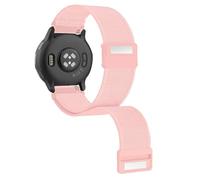 YOOSIDE 20mm Nylon Loop Elastic Lightweight Watch Strap for Garmin Vivoactive 5 / Venu Sq/Venu 2 Plus, Soft Stretchy Wrist Band with Magnetic Closure for Vivoactive 3,Forerunner 165 (Pink)