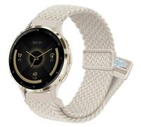 YOOSIDE Braided Elastic Nylon Watch Strap for Venu 2S / Vivoactive 4S / Venu 3S, 18mm Loop Soft Stretchy Wrist Band with Magnetic Closure for Garmin Forerunner 255s/265s,Vivomove 3S (Starlight)