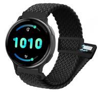 YOOSIDE Elastic Loop Nylon Watch Straps for Garmin Vivoactive 5 / Venu Sq/Venu 2 Plus, 20mm Braided Soft Stretchy Wrist Band with Magnetic Closure for Vivoactive 3,Forerunner 165/645 (Black)