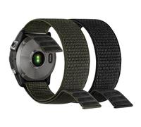 YOOSIDE for Garmin Fenix 7 / 6 / 5 / epix Pro 47mm Hook and Loop Nylon Watch Strap, 22mm Quick Dry Ultralight Sport Wrist Band for Forerunner 955, Instinct 2 (Black-Dark Green)