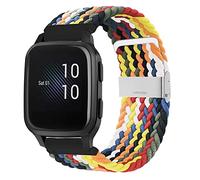 YOOSIDE for Garmin Venu 2 Plus/Venu Sq/Vivoactive 5 Braided Loop Watch Strap, 20mm Elastic Soft Stretchy Nylon Wristband Strap with Adjustable Clasp for Vivomove 3,Forerunner 158 (Multicolor)