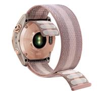 YOOSIDE Hook and Loop Nylon Watch Strap for Fenix 7S / 6S / 5S / Instinct 2S, 20mm Quick Dry Ultralight Sport Wrist Band for Garmin epix Pro 42mm, Descent Mk2S (Pink Grey)