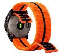 YOOSIDE Hook and Loop Nylon Watch Strap for Garmin Fenix 8 51mm / epix Pro 51mm / Enduro 3 / Fenix 7X / 6X / 5X, 26mm Quick Dry Ultralight Sport Wrist Band for Instinct 3 50mm (Orange Black)