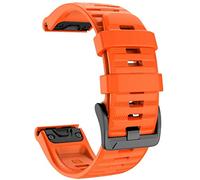 YOOSIDE Quick Easy Fit Watch Band for Garmin Fenix 6X Pro/Sapphire,26mm Soft Non-allergenic Silicone Sport Waterproof Wristband Strap for Garmin Fenix 5X/5X Plus,Fenix 3,Quatix 3,Tactix Bravo(Orange)