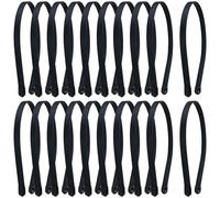 Yoosit 20 Pack Black Satin Cloth Fabric Covered Thin Metal Headbands DIY Crafting Plain Base Head Band Skinny Hard Hairbands (Back C-1 cm/ 0.4" Wide)