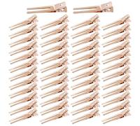 Yoosit 50 Pack 4.5cm/1.8" Metal Craft DIY Plain Blank Duckbill Alliagator Double Prong Hair Clips Barrettes Salon Hairdressing Styling Sectioning Hair Clips Pins for Women Girls Teens Kids (Rose Gold)