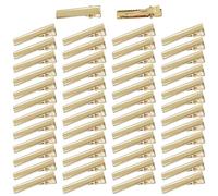 Yoosit 50 Pack Gold Metal Craft DIY Project Plain Blank Duckbill Alliagator Hair Clips Barrettes Hair Salon Styling Sectioning Clips Pins for Women Girls Teens Kids (Gold-3cm/1.2")