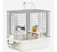 YOOSO WING 15.5'' Birdcage Durable Portable Stainless Steel Bird Carrier Travel Cage Parrot Travel Cage for Small Parrots Canaries Budgies Parrotlets Lovebirds Conures Cockatiels (Small)