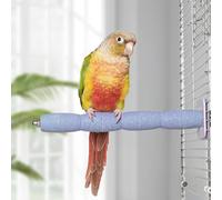 YOOSO WING Bird Perch Stand for Parrots - Natural Ceramic Grinding Stick for Beak & Claw Trimming Cage Accessory for Budgies Parakeets Cockatiels Conures Chew Toy with Abrasive Surface (Blue, 7.8Inch)