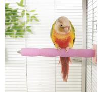 YOOSO WING Bird Perch Stand Toy - Abrasive Surface Ceramic Paw Grinding Stick - Parrot Nail File for Budgies Parakeets Cockatiels Conures Bird Cage Accessory(Pink, 7.8Inch)