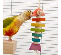 YOOSO WING Bird Toys & Bird Perch, Bird Wooden Block Chewing Toy Parrot Foraging & Puzzle Toys Bird Cage Accessories for Conures Parakeets Cockatiels Lovebirds African Grey Macaws (Colorful Fish)