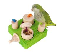 YOOSO WING Birdie Puzzle Feeder - Interactive Foraging Toy for Parrots, Parakeets, Cockatiels, Conures | Mental Enrichment & Stimulation Game to Prevent Boredom (Green)