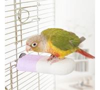 YOOSO WING Natural Mineral Bird Perch for Cage Parrot Perch Platform for Beak Grinding Claw Trimming & Chewing Chew Toy for Parakeets Cockatiels Conures Birds Cage Accessories (Gradient Purple, 4.7")
