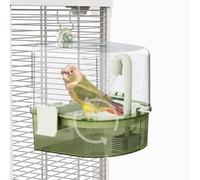 YOOSO WING Water Circulation Bird Bath, Hanging Cage Shower Box(Green)