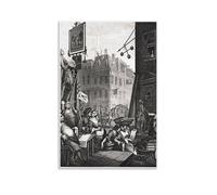 YOOSONG Court Painters William Hogarth Beer Street And Gin Lane Poster Print Photo Art Painting Canvas Poster Home Modern Decor Posters 08x12inch(20x30cm)