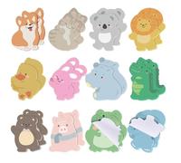 Yoosso 24 Pack Sticky Notes Birthday Party Bags Fillers for Kids, 30 Sheets/Pad 7.6 x 7.6 cm Memo Pads Pass The Parcel Prizes, 12 Animal Designs, School Leavers Teacher Gifts for Women Students