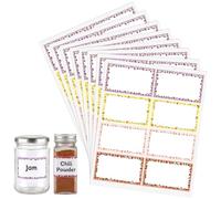Yoosso 240 Pcs Labels for Jars, 4.5 X 7.6 cm Self Adhesive Water Repellent Kitchen Labels Large Writing Space Cute Fruit Vegetable Patterns for Kitchen Food Bottles Jams Jam Containers