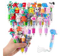 Yoosso 24Pcs Mini Pens, Multi Coloured Pen Party Bag Pens Pass the Parcel Prizes All In One 4 In 1 Party Bag Fillers End of School Year Gifts Bulk For Student