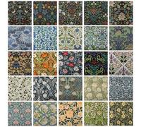 Yoosso 25 Pcs Fat Quarters Fabric Bundles, 25 x 25cm Cotton Fabric Bundles for Quilting Projects, Soft Natural Material for Sewing, DIY Crafts, Patchwork, Home Decor, Patchwork (Vintage Florals)