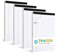 Yoosso 4 Pack Lined Paper A4 Pad, 30 Sheets/Per Notepads A4 Lined Paper College Ruled Writing Pad For School Office