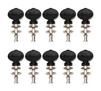 Yootones 10Pcs Straight Rod Type Small Round Handle Ukulele Standard Compatible with Ukulele String Quasi-Plastic Handle Musical Instrument Accessories (Black)