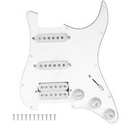 Yootones 11-Hole 3-Ply SSH Prewired Loaded Pickguard Humbucker Pickups Set Compatible with Fender Stratocaster Squier Electric Guitar (3Ply White)