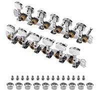 Yootones 12 String Guitar Metal Tuning Pegs Machine Heads Tuning Keys 6R6L Tuners 1:14 Compatible with 12 String Acoustic Guitars Chrome Plated