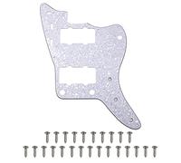 Yootones 1Pcs 65 60s Vintage Pickguard Guitar Scratch Plate w/Screws Compatible with American/Mexican Made Vintage Style Jazzmaster Pickguard Replacement (4Ply White Pearl)