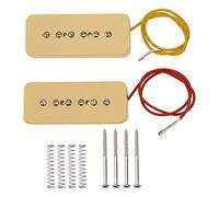 Yootones 2Pcs P90 Pickup Bridge & Neck Single Coil Pickups Set N/B Compatible with Electric Guitar Parts Replacement (Yellow)