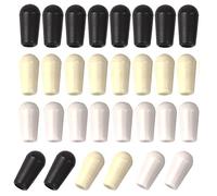 Yootones 30Pcs Plastic Toggle Switch Tips, Surface Mount, Solder or Push On, for LP Style Electric Guitar - Black, White, Beige