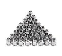 Yootones 36Pcs Metal Guitar Ferrules Through-Body String Mounting Ferrules Compatible with Guitar Replacement (Silver)