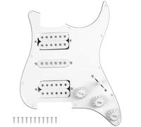 Yootones 3Ply HSH 11 Hole Loaded Prewired Pickguard w/Alnico 5 Humbucker (2) Single-Coil (1) Pickups Compatible with Strat Fender Squier Guitar (White)