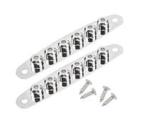 Yootones Bass Guitar Guitar String Through Plate (2 Pack, Silver, Metal)