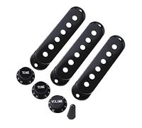 Yootones Guitar Pickup Cover Volume Single Coil Tone Knobs Selector Switch Tip Guitar Parts Compatible with Stratocaster Strat Electric Fender Guitar Pickup (Black)
