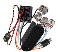 Yootones Prewired 2 Band Active Passive EQ Equalizer Preamp Circuit & 9V Pickup Battery Holder Case Compatible with Guitar Bass Instruments