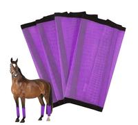 YoouDamy 2025 Horse Fly Boots,Breathable Fine Mesh Fly Boots for Horses,Multiple Colors,Adjustable Non-Slip Fit,Reduces Leg Fatigue&Fly Bites,UV-Resistant PVC,Durable&Comfortable (Purple,4-Pack)
