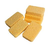 YOOUMI 6 Pieces Wood Pulp Sponge, Kitchen Sponge, Soft and Scratch Free, Wood Pulp Cotton, Dishwashing Sponge, Kitchen and Bathroom Cleaning Product, Easy to Dry, Odor Proof, Mold Proof (Orange)