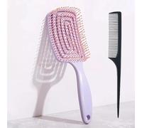 YOOUMI Curved Vent Brush, Detangle Hair Brush, Spiral Hair Brush, Hollow Massage Comb, No Pulling on Hair Suitable, Straightening Hairbrushes for Straight Curly & Wet Hair for Women Men