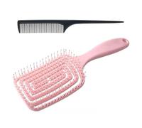YOOUMI Curved Vent Brush, Detangle Hair Brush, Spiral Hair Brush, Hollow Massage Comb, No Pulling on Hair Suitable, Straightening Hairbrushes for Straight Curly & Wet Hair for Women Men