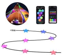 YOOWARM Smart Star Fairy Lights, 33FT 66 LED String Light, Tent Lights for Party with App, Music Sync,Group Control String Lights for Bedroom, Party, Wedding, Holiday Decorations (Star)